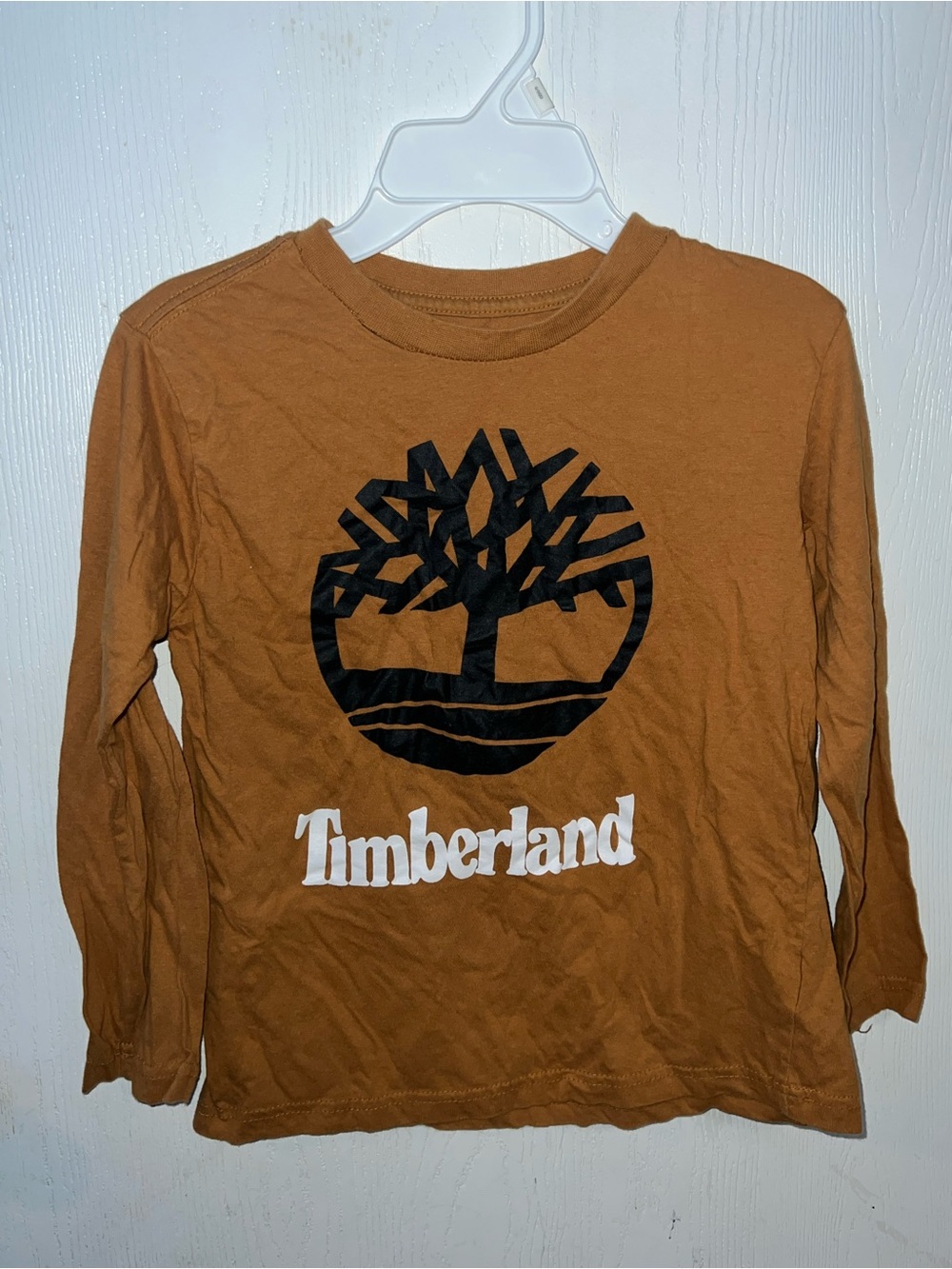 Timberland Brown Long-Sleeve Tee with Black Logo